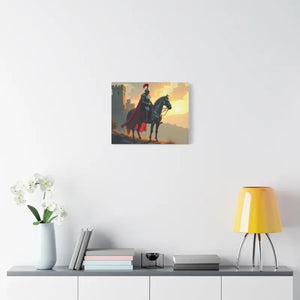 Epic Knight Horseback Canvas Wall Art - Stretched Medieval Fantasy - Dipaliz - Prints