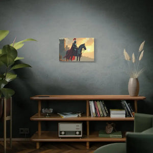 Epic Knight Horseback Canvas Wall Art - Stretched Medieval Fantasy - Dipaliz - Prints