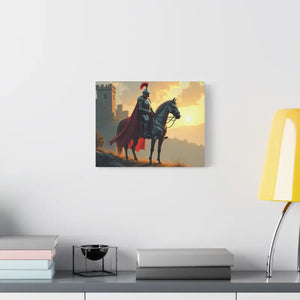 Epic Knight Horseback Canvas Wall Art - Stretched Medieval Fantasy - Dipaliz - Prints