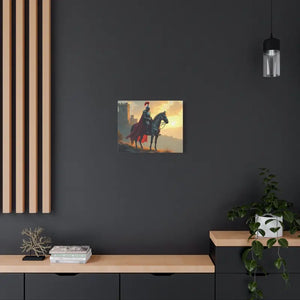 Epic Knight Horseback Canvas Wall Art - Stretched Medieval Fantasy - Dipaliz - Prints