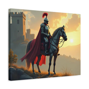 Epic Knight Horseback Canvas Wall Art - Stretched Medieval Fantasy - Dipaliz - Prints
