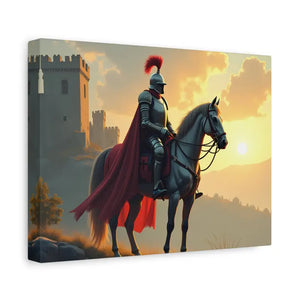 Epic Knight Horseback Canvas Wall Art - Stretched Medieval Fantasy - Dipaliz - Prints