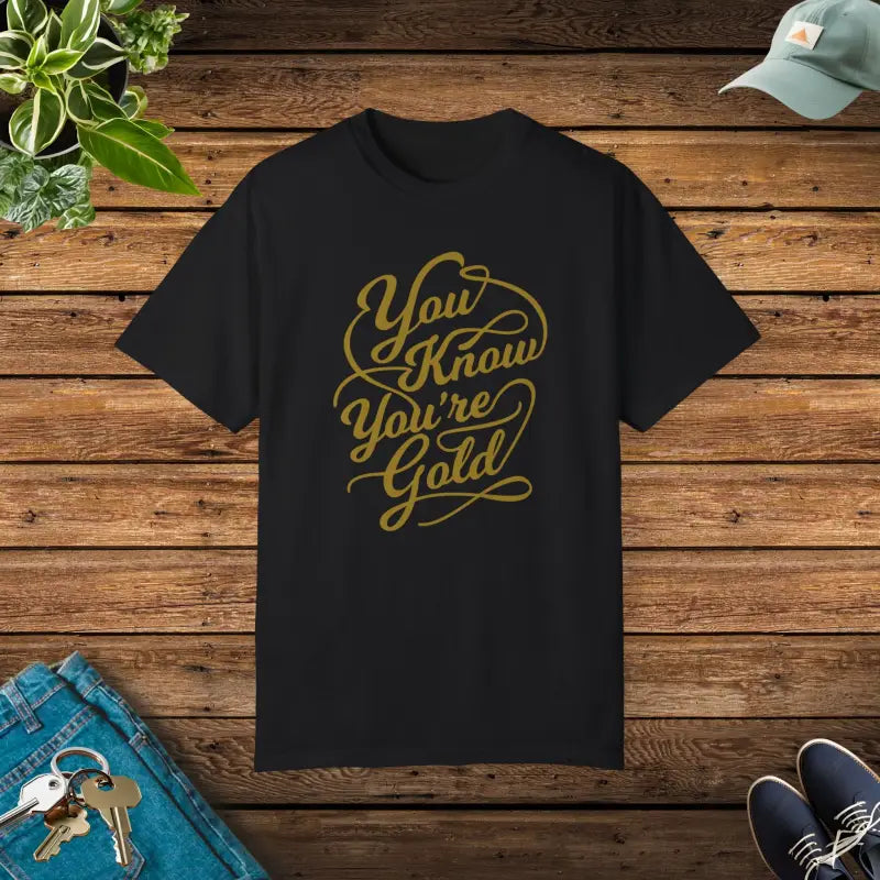 Gold Typography Unisex Shirt - Comfort Colors Tee Perfection - Black / s T-shirt