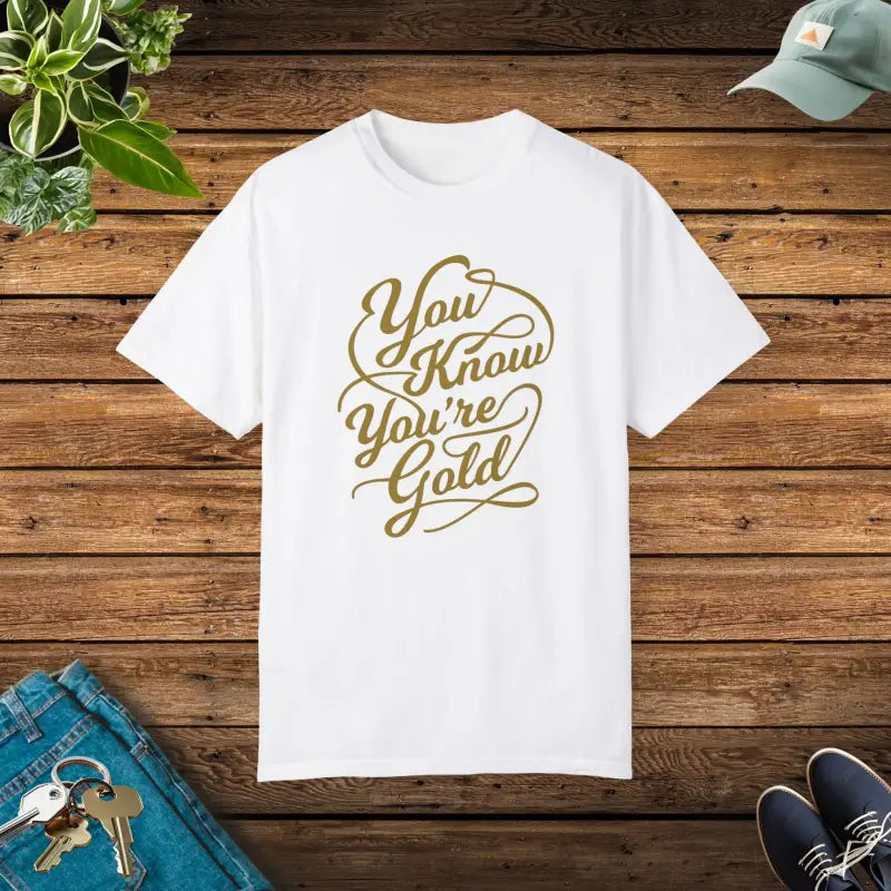 Gold Typography Unisex Shirt - Comfort Colors Tee Perfection - White / s T-shirt