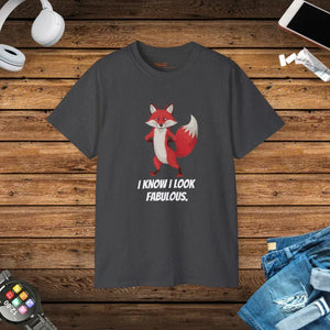 Fox Tee Ultra Cotton i Know Look Fabulous Graphic Top - Dipaliz - Dark Heather / s - T-shirts