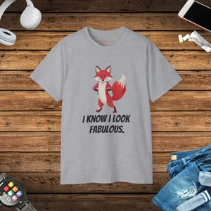 Fox Tee Ultra Cotton i Know Look Fabulous Graphic Top - Dipaliz - Sport Grey / s - T-shirts