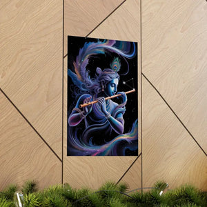 Poster - Krishna Cosmic Flute Matte - Spiritual Wall Art - Dipaliz