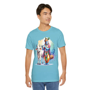 Epic Krishna Flute Tee - Unisex Jersey Short Sleeve - Dipaliz - T-shirts