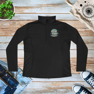 Ladies Quarter-zip Pullover Ocean Vibes Style - Dipaliz - Black / m - Sweatshirts