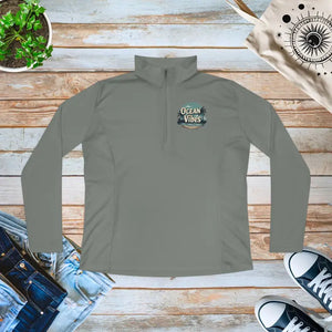 Ladies Quarter-zip Pullover Ocean Vibes Style - Dipaliz - Grey Concrete / Xs - Sweatshirts