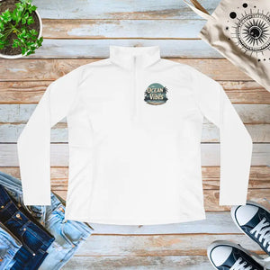 Ladies Quarter-zip Pullover Ocean Vibes Style - Dipaliz - White / s - Sweatshirts