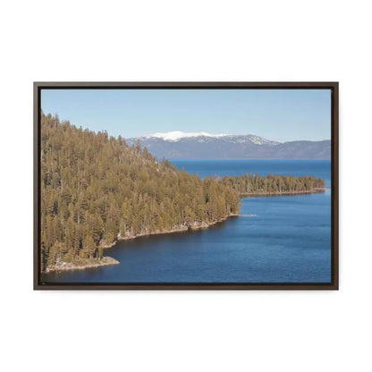 Lake Tahoe Gallery Canvas: Transform your Space! - 24″ x 16″ / Walnut / Premium Wraps (1.25″) Canvas