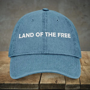 Free Denim Hat Patriotic Embroidered Land Casual Style - Dipaliz - one Size / Blue - Baseball Caps
