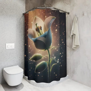 Large Flower Shower Curtain - Durable Polyester Art Print - Dipaliz - 71’’ × 74’’ - Curtains