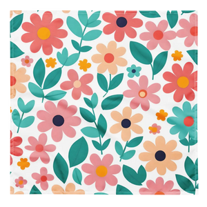 Bold Floral All-over Print Bandana - Eco-friendly - Dipaliz - Bandanas & Headties