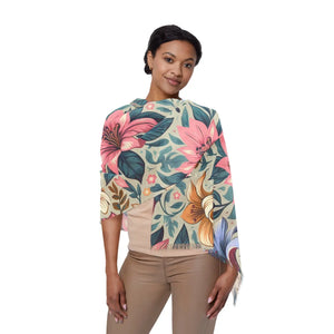 Large Flowers Light Scarf - Scarves & Shawls