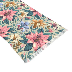 Large Flower Light Scarf - Stunning Fashion Accessory - Dipaliz - 27’’ × 73’’ - Scarves & Shawls