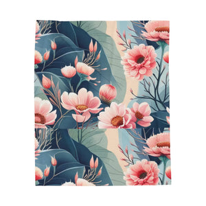 Velveteen Plush Blanket Large Flowers – Soft - Dipaliz - Blankets