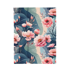 Velveteen Plush Blanket Large Flowers Cozy Style - Dipaliz - 30’’ × 40’’ - Blankets