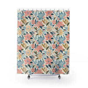 Pastel Floral Shower Curtain – Large Polyester - Dipaliz - Curtains