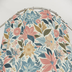 Pastel Floral Shower Curtain – Large Polyester - Dipaliz - Curtains
