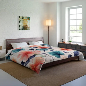 Large Pastel Flowers Comforter - Cozy Fluffy Bedding - Dipaliz - 104’’ × 88’’ - Quilts & Comforters