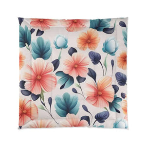 Large Pastel Flowers Comforter - Cozy Fluffy Bedding - Dipaliz - 88’’ × - Quilts & Comforters