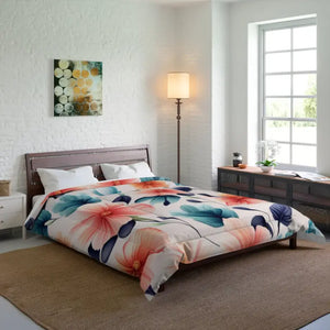 Large Pastel Flowers Comforter - Cozy Fluffy Bedding - Dipaliz - Quilts & Comforters
