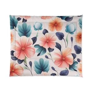 Large Pastel Flowers Comforter - Cozy Fluffy Bedding - Dipaliz - Quilts & Comforters