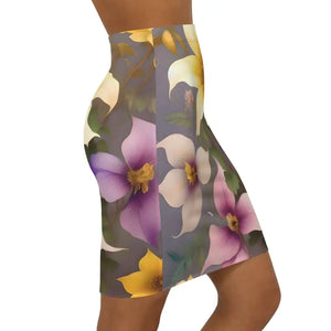 Women’s Mini Skirt - Large Pastel Flowers Polyester - Dipaliz - Skirts