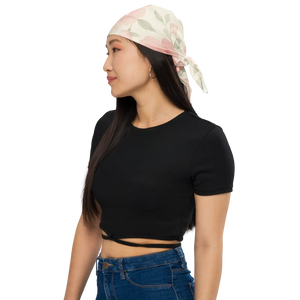 Floral All-over Print Bandana - Large Pink Rose - Dipaliz - Bandanas & Headties
