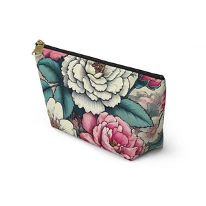 Pink Accessory Pouch – White Flowers Large - Dipaliz - Makeup Bags