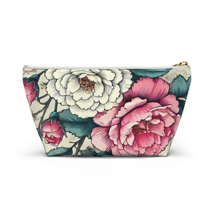 Pink Accessory Pouch – White Flowers Large - Dipaliz - Makeup Bags