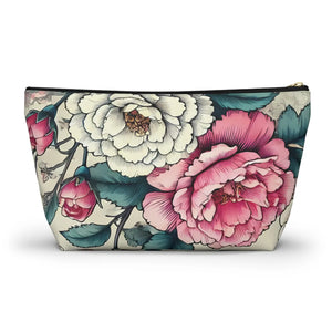 Pink Accessory Pouch – White Flowers Large - Dipaliz - Makeup Bags