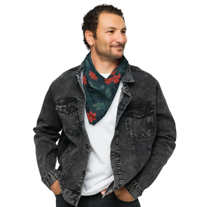 Floral All-over Print Bandana - Bold Red Blooms - Dipaliz - Bandanas & Headties