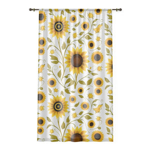 Vibrant Large Sunflowers Window Curtain - 50x84 Polyester - Dipaliz - Curtains