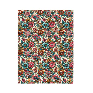 Vibrant Flower Pattern Velveteen Plush Blanket - Dipaliz - 30’’ × 40’’ - Blankets