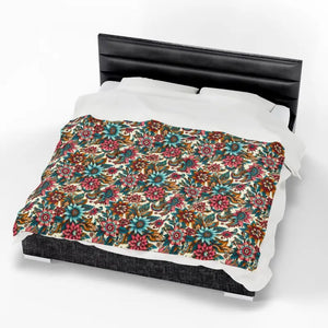 Vibrant Flower Pattern Velveteen Plush Blanket - Dipaliz - Blankets