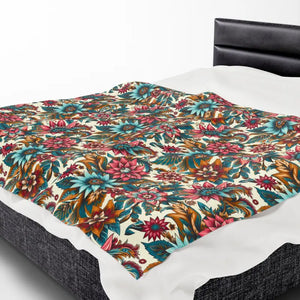 Vibrant Flower Pattern Velveteen Plush Blanket - Dipaliz - Blankets