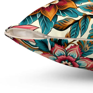 Vibrant Flowers Polyester Pillow - Bold Home Accents - Dipaliz - Throw Pillows