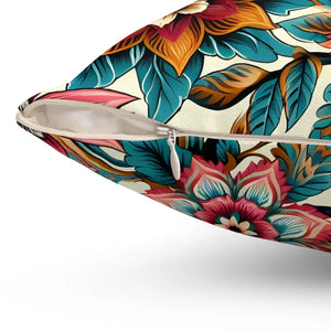 Vibrant Flowers Polyester Pillow - Bold Home Accents - Dipaliz - Throw Pillows