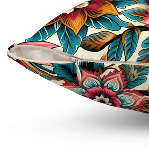 Vibrant Flowers Polyester Pillow - Bold Home Accents - Dipaliz - Throw Pillows