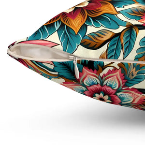 Vibrant Flowers Polyester Pillow - Bold Home Accents - Dipaliz - Throw Pillows