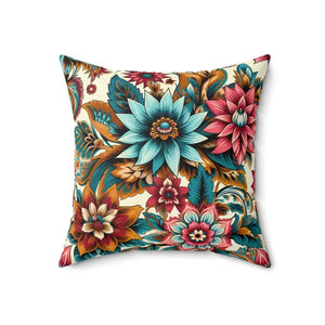 Vibrant Flowers Polyester Pillow - Bold Home Accents - Dipaliz - Throw Pillows