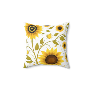 Large Yellow Sunflowers Square Pillow Polyester - Dipaliz - Throw Pillows