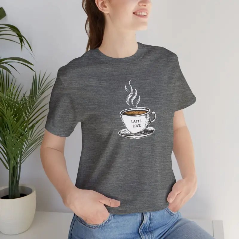 Latte Lovers’ Ultimate Comfy Jersey Short Sleeve Tee - Deep Heather / s T-shirt