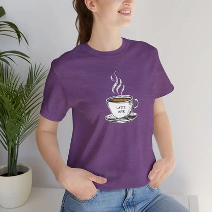 Latte Lovers’ Ultimate Comfy Jersey Short Sleeve Tee - Heather Team Purple / s T-shirt