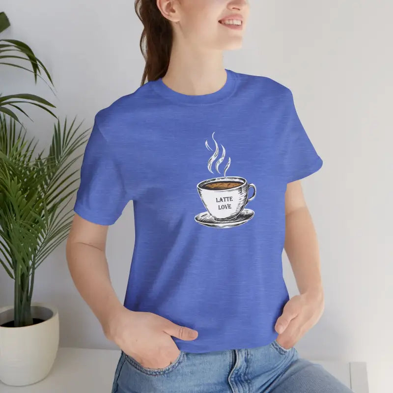 Latte Lovers’ Ultimate Comfy Jersey Short Sleeve Tee - Heather Columbia Blue / s T-shirt