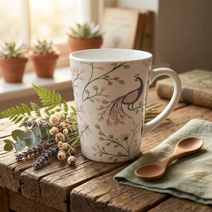 Dipaliz peacock latte mug vibrant ceramic 12oz drinkware - mugs
