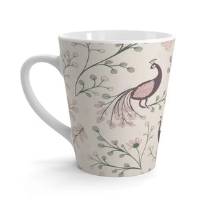 Peacock Latte Mug - Vibrant Ceramic Coffee Cup - Dipaliz - 12oz - Mugs